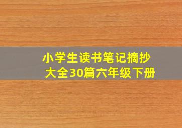 小学生读书笔记摘抄大全30篇六年级下册