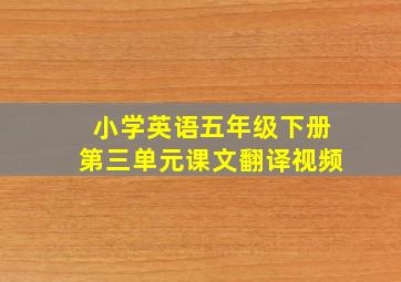 小学英语五年级下册第三单元课文翻译视频