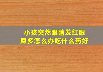 小孩突然眼睛发红眼屎多怎么办吃什么药好