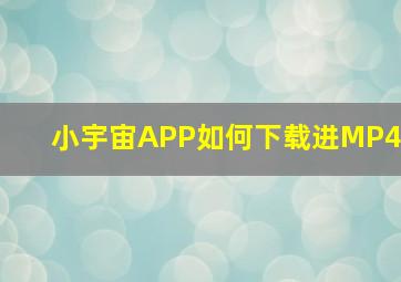 小宇宙APP如何下载进MP4