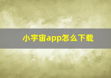 小宇宙app怎么下载