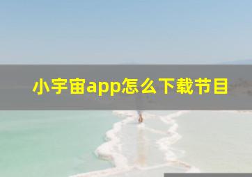 小宇宙app怎么下载节目