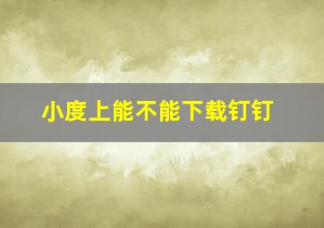 小度上能不能下载钉钉