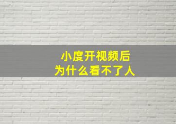 小度开视频后为什么看不了人