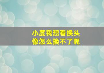 小度我想看换头像怎么换不了呢