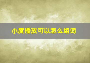 小度播放可以怎么组词