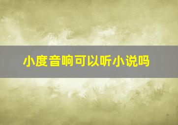 小度音响可以听小说吗