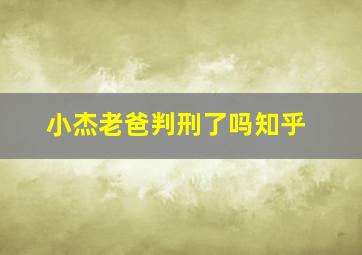 小杰老爸判刑了吗知乎