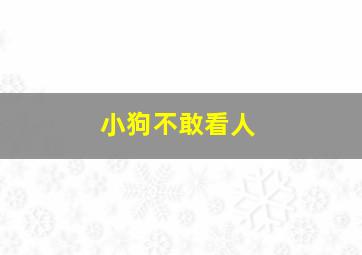 小狗不敢看人