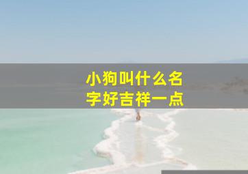 小狗叫什么名字好吉祥一点