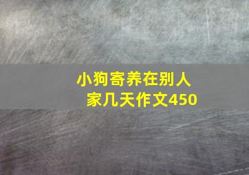 小狗寄养在别人家几天作文450