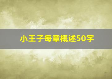 小王子每章概述50字