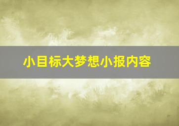 小目标大梦想小报内容