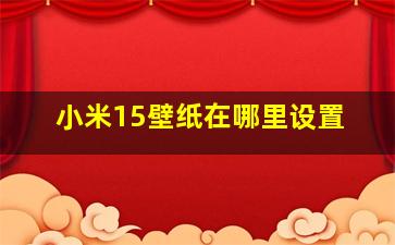 小米15壁纸在哪里设置