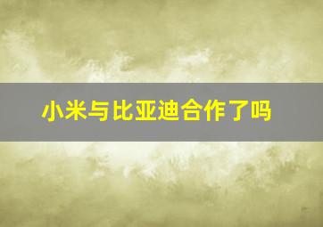 小米与比亚迪合作了吗