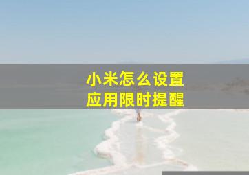 小米怎么设置应用限时提醒