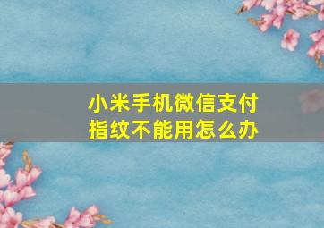 小米手机微信支付指纹不能用怎么办