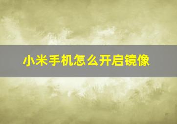 小米手机怎么开启镜像