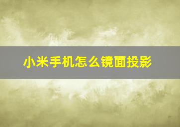 小米手机怎么镜面投影