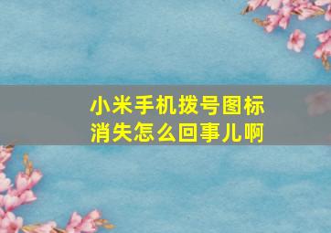 小米手机拨号图标消失怎么回事儿啊