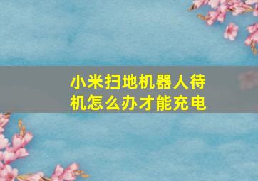 小米扫地机器人待机怎么办才能充电