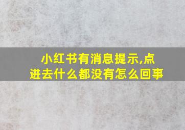 小红书有消息提示,点进去什么都没有怎么回事