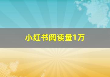 小红书阅读量1万