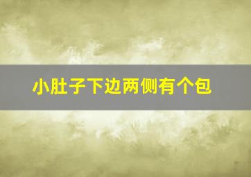 小肚子下边两侧有个包