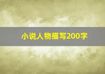 小说人物描写200字