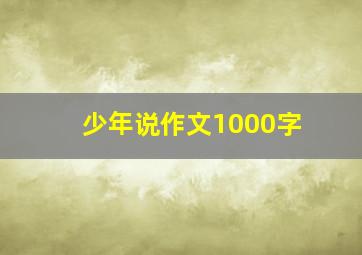 少年说作文1000字