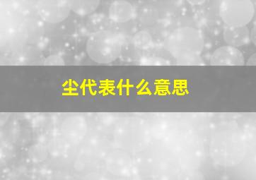 尘代表什么意思