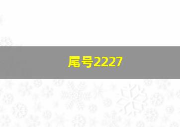 尾号2227