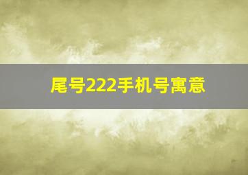 尾号222手机号寓意