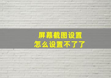 屏幕截图设置怎么设置不了了