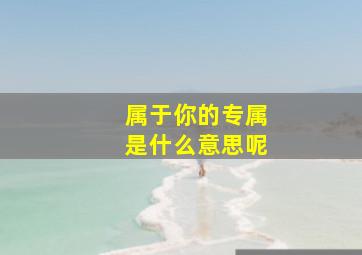 属于你的专属是什么意思呢