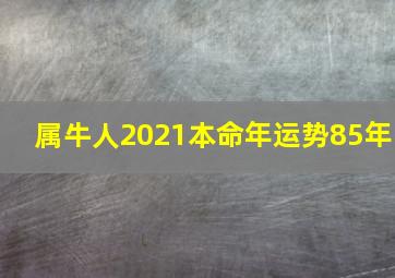 属牛人2021本命年运势85年