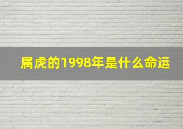 属虎的1998年是什么命运