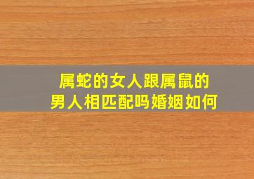 属蛇的女人跟属鼠的男人相匹配吗婚姻如何