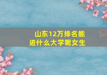 山东12万排名能进什么大学呢女生