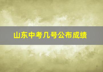 山东中考几号公布成绩