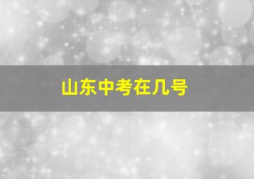 山东中考在几号