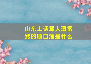 山东土话骂人遭雷劈的顺口溜是什么