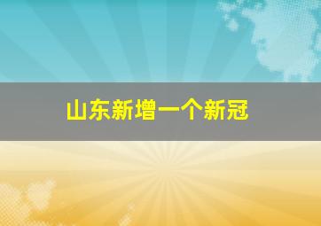 山东新增一个新冠