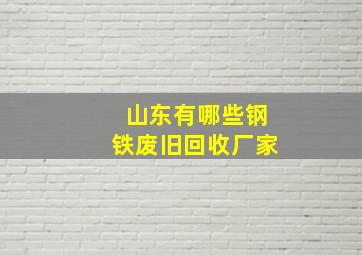 山东有哪些钢铁废旧回收厂家