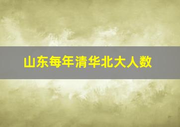 山东每年清华北大人数