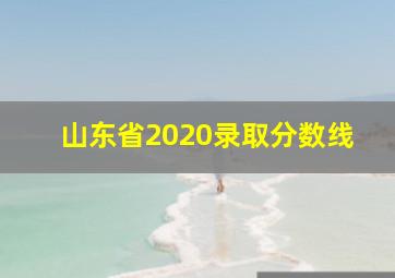 山东省2020录取分数线