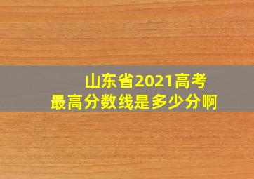 山东省2021高考最高分数线是多少分啊