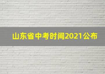 山东省中考时间2021公布