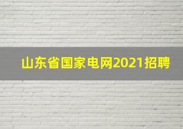 山东省国家电网2021招聘