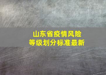 山东省疫情风险等级划分标准最新